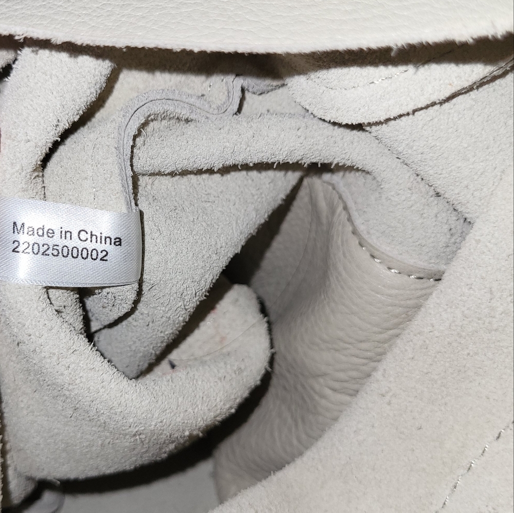 Hobo Cream Suede Genuine Leather Crossbody Bag - Picture 8 of 12